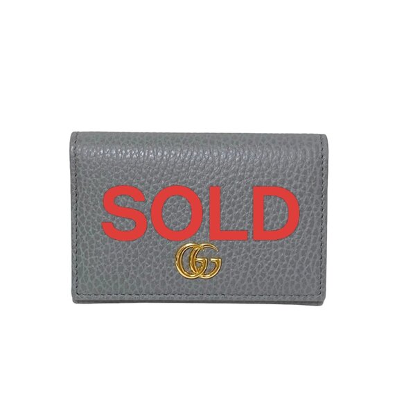 Gucci Accessories - GUCCI GG Marmont Gray Leather - Card Case 196-062725